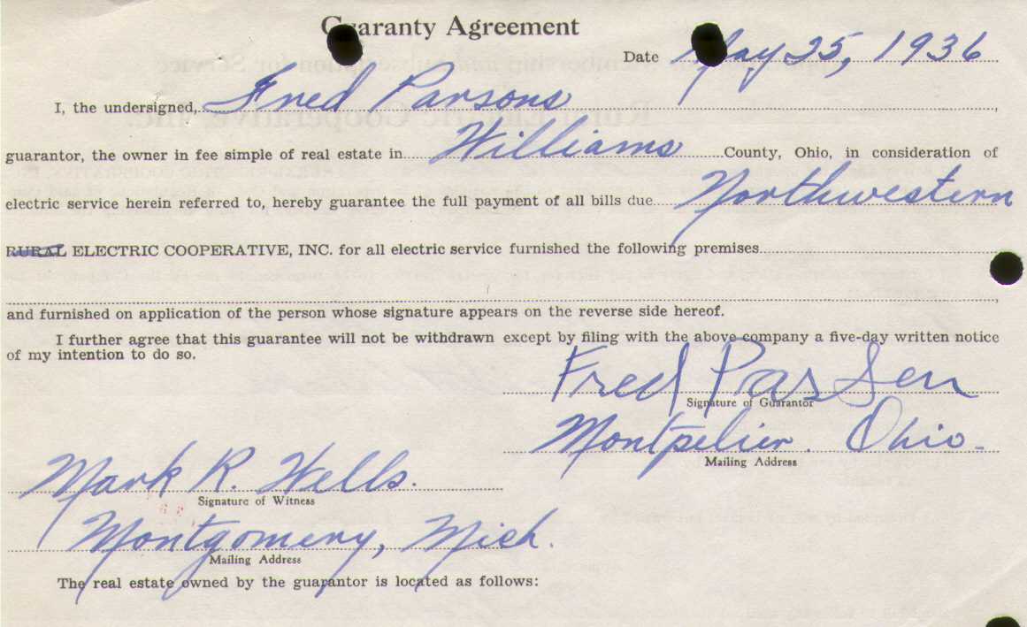 First membership agreement for co-op