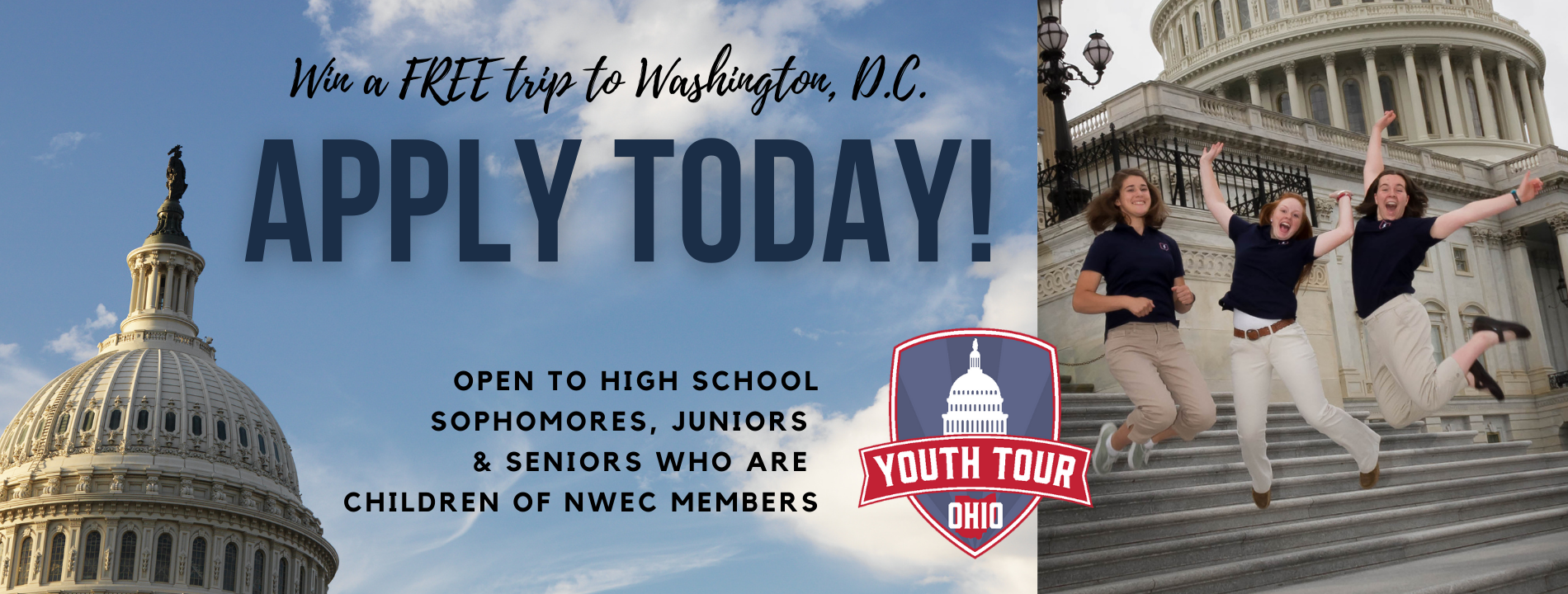 Apply now for Youth Tour to Washington, DC, on a free trip with your co-op