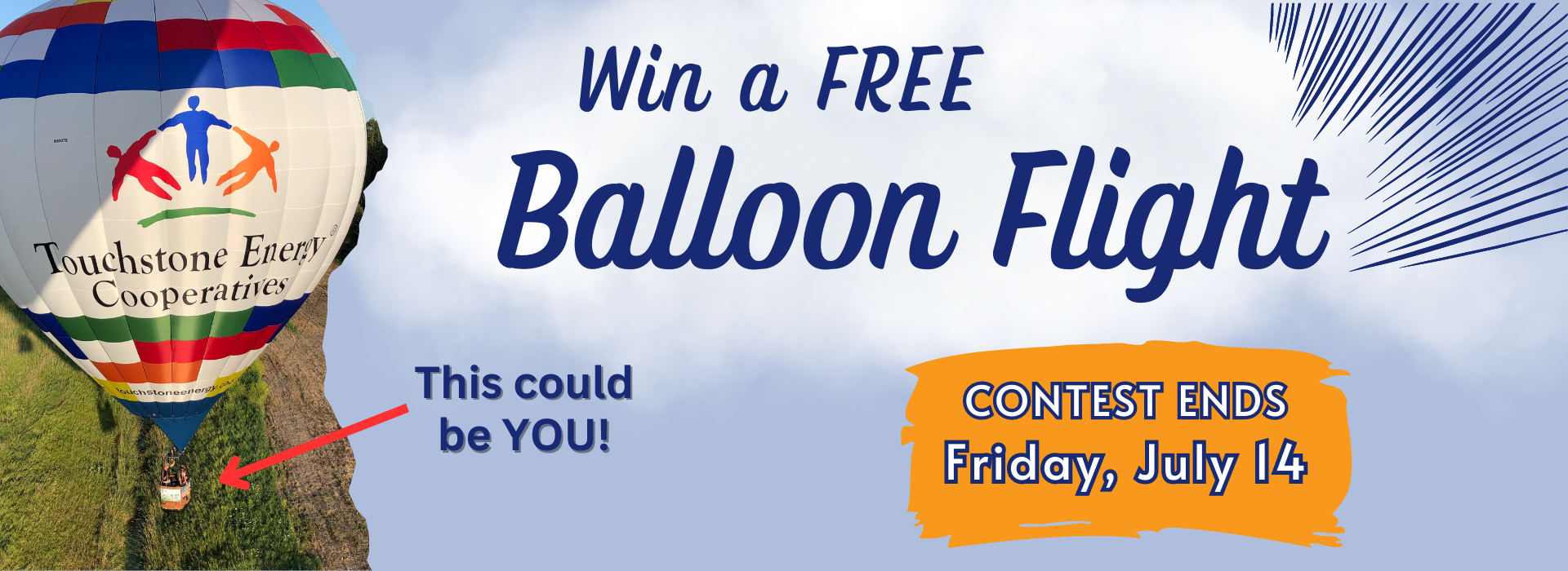 hot air balloon and announcement of free flight contest
