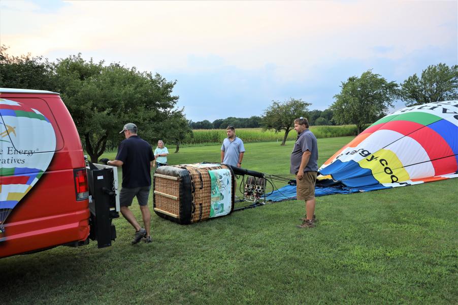 crew getting ready to pack up balloon